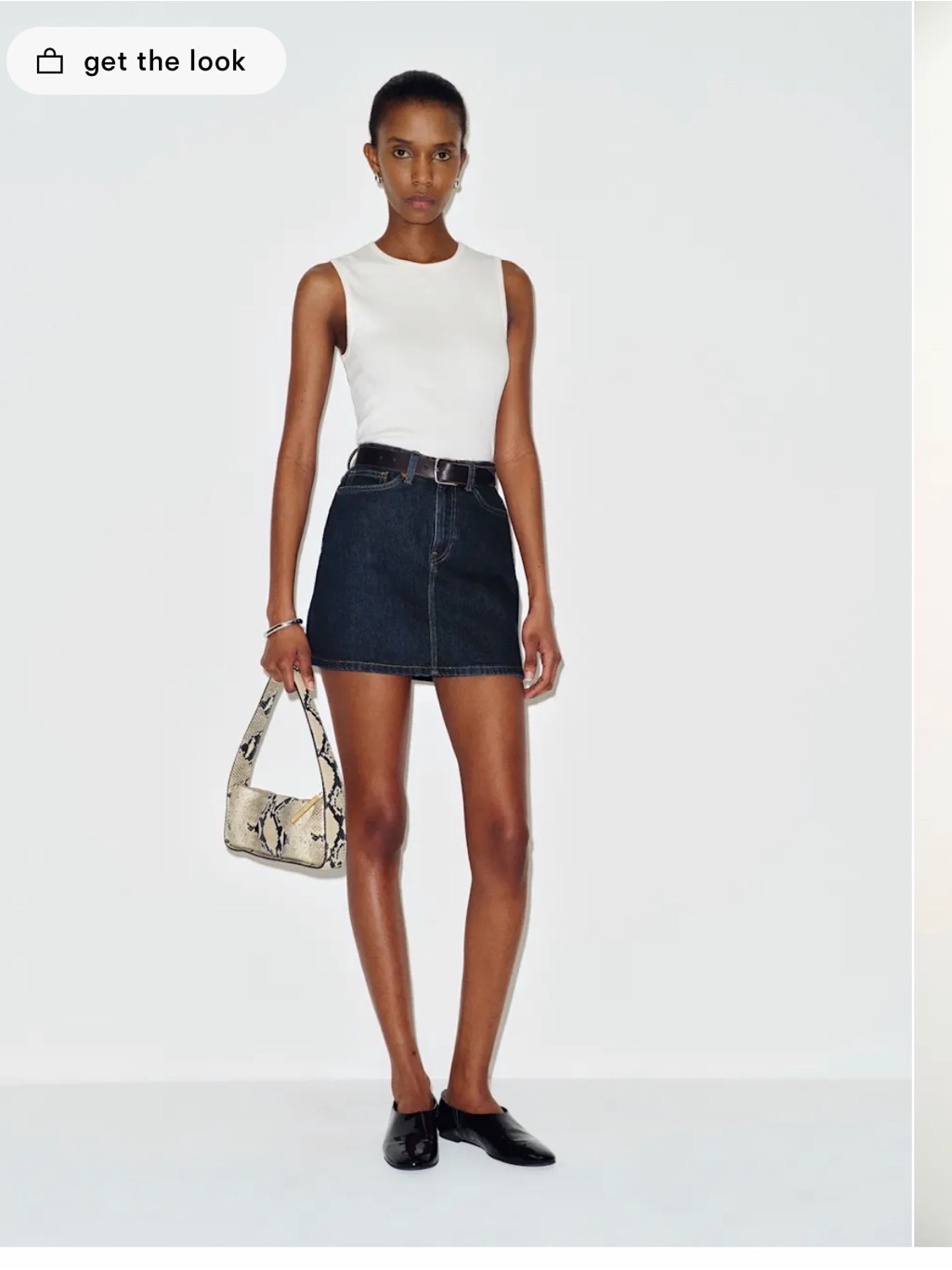 Lydia High Rise Denim Mini Skirt In Black
